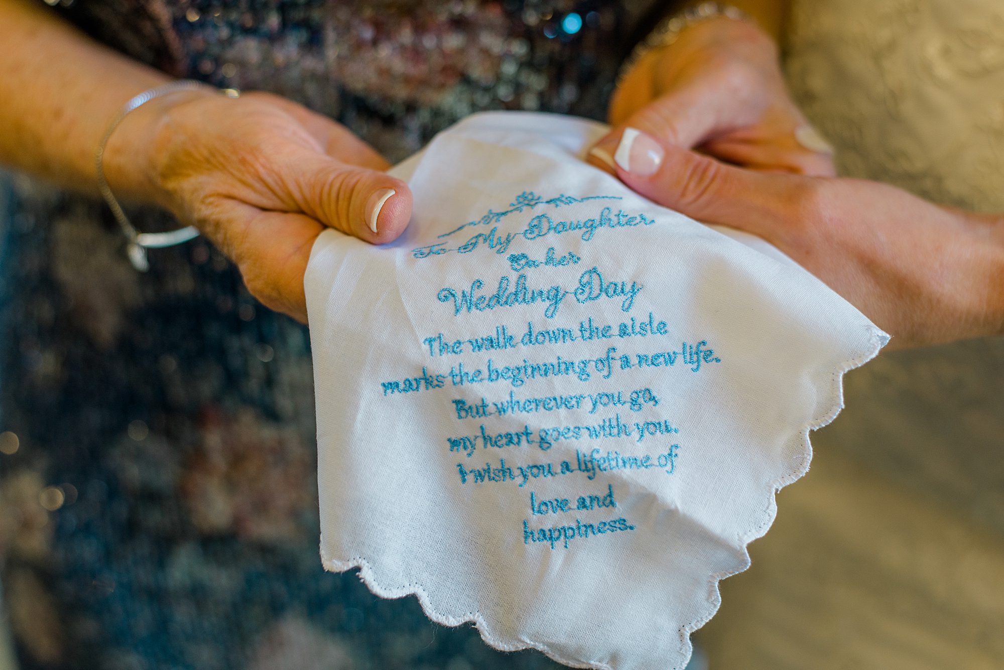 hanky given to bride from mom