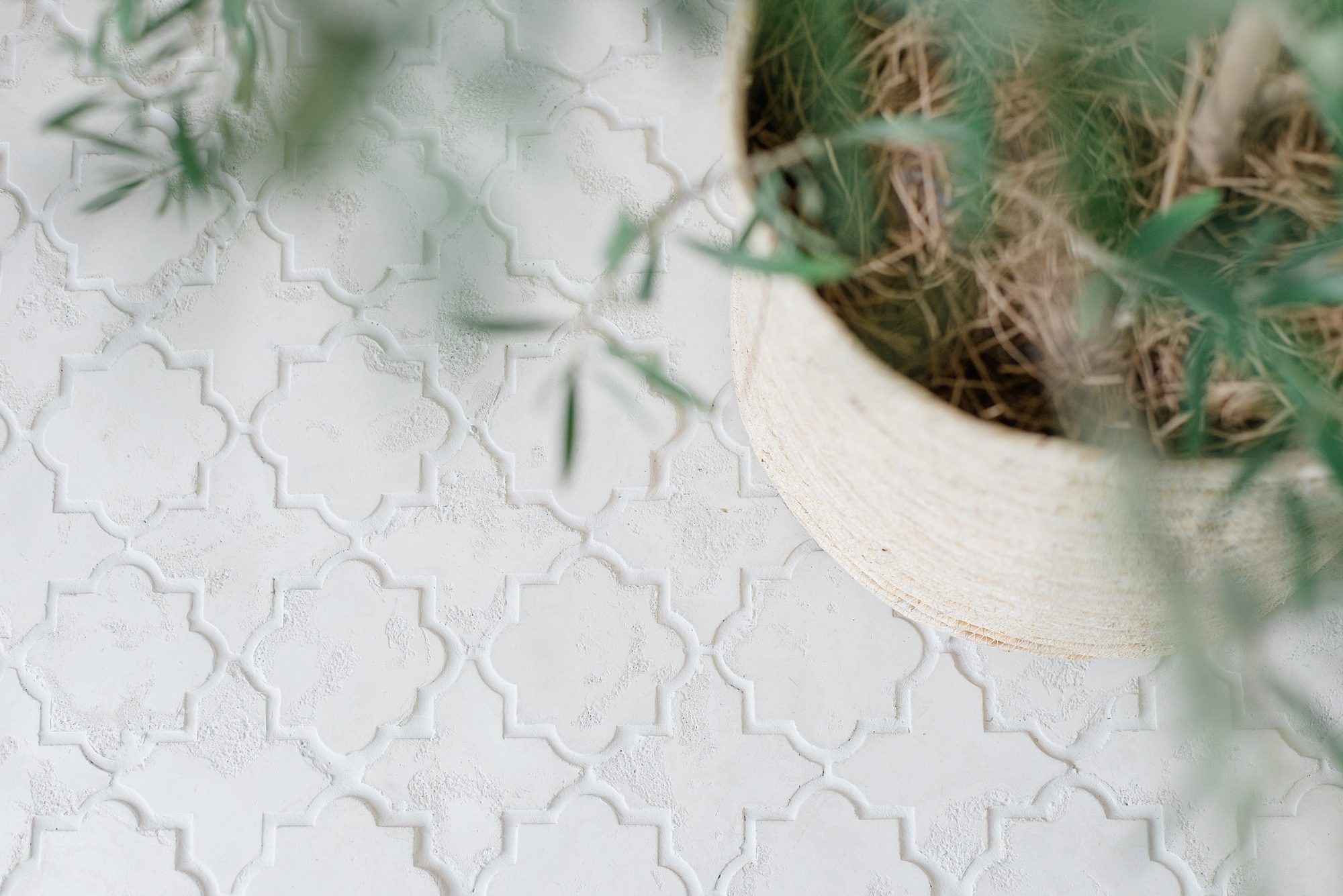white tile in geometric shapes