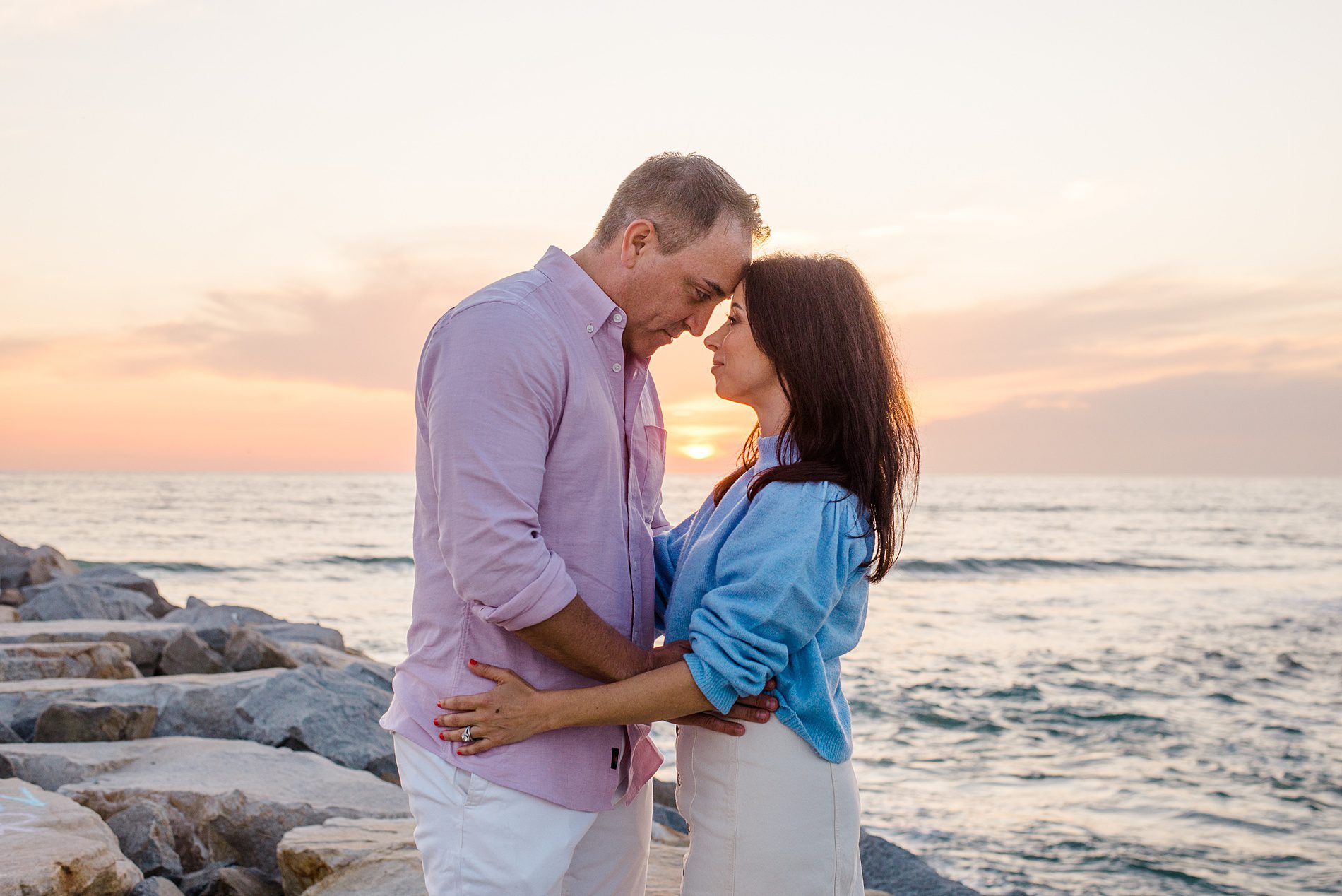 couple portraits of parents during Coastal Family Portraits in Carlsbad California 