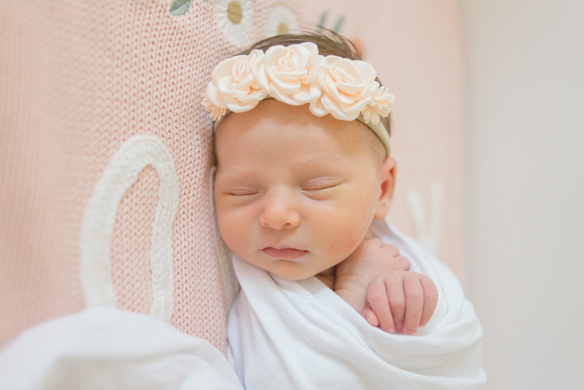 baby girl sleeps soundly during Timeless Newborn Portraits