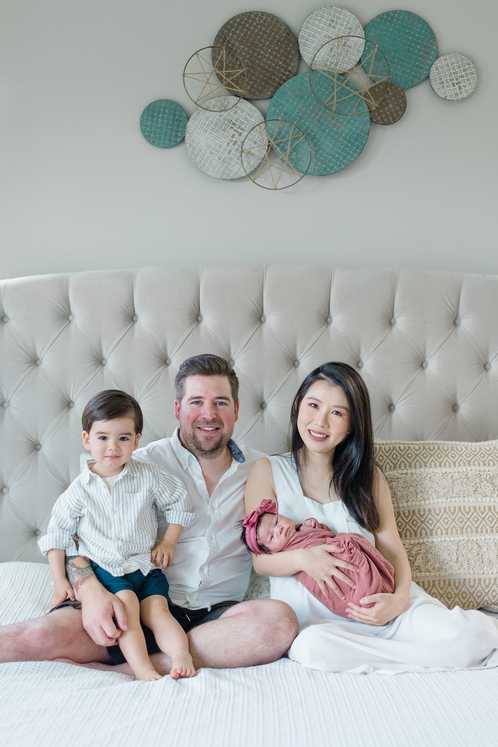 Harmony Grove family photographer captures In-Home Session of new family of four
