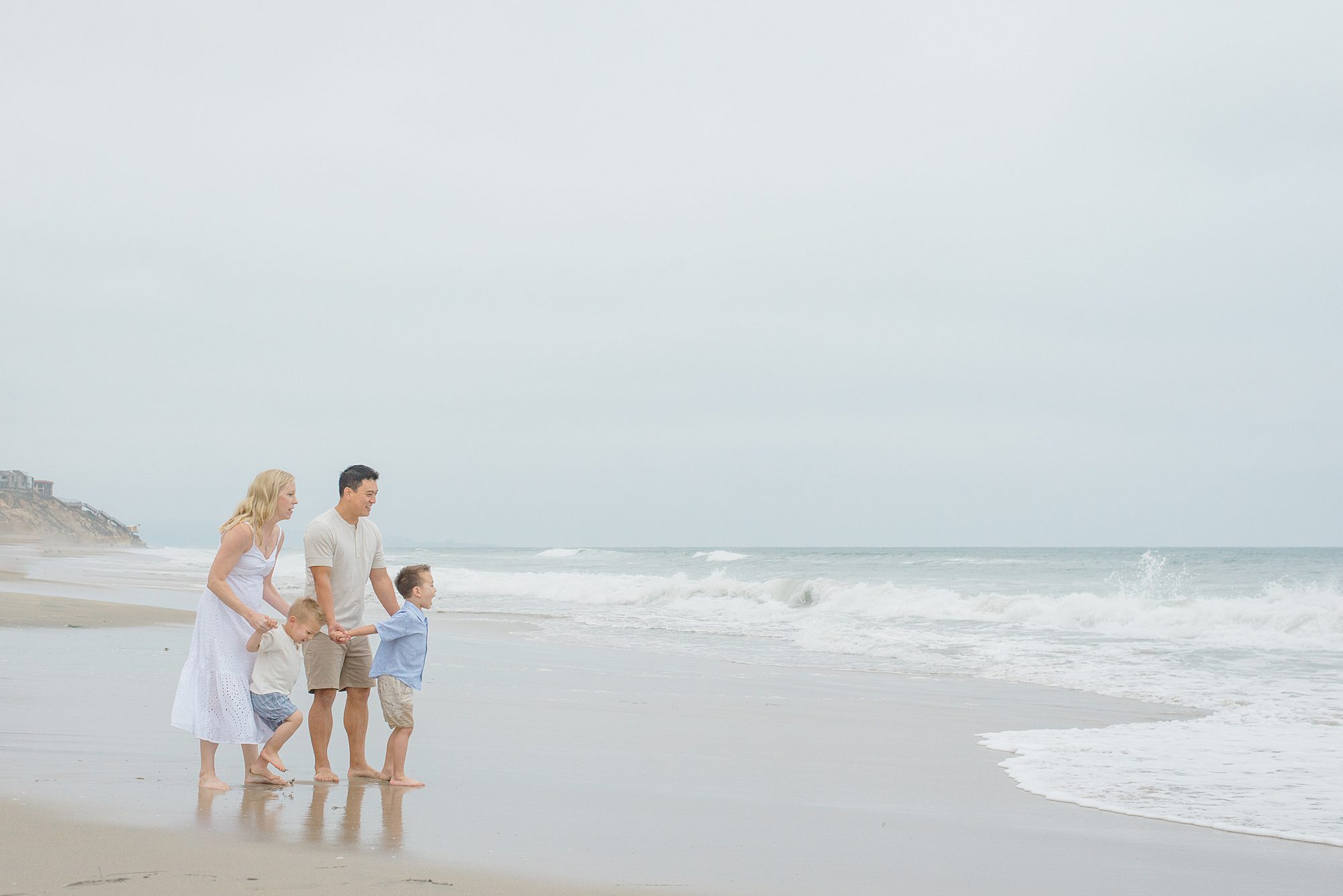 family of four beach session in San Diego 