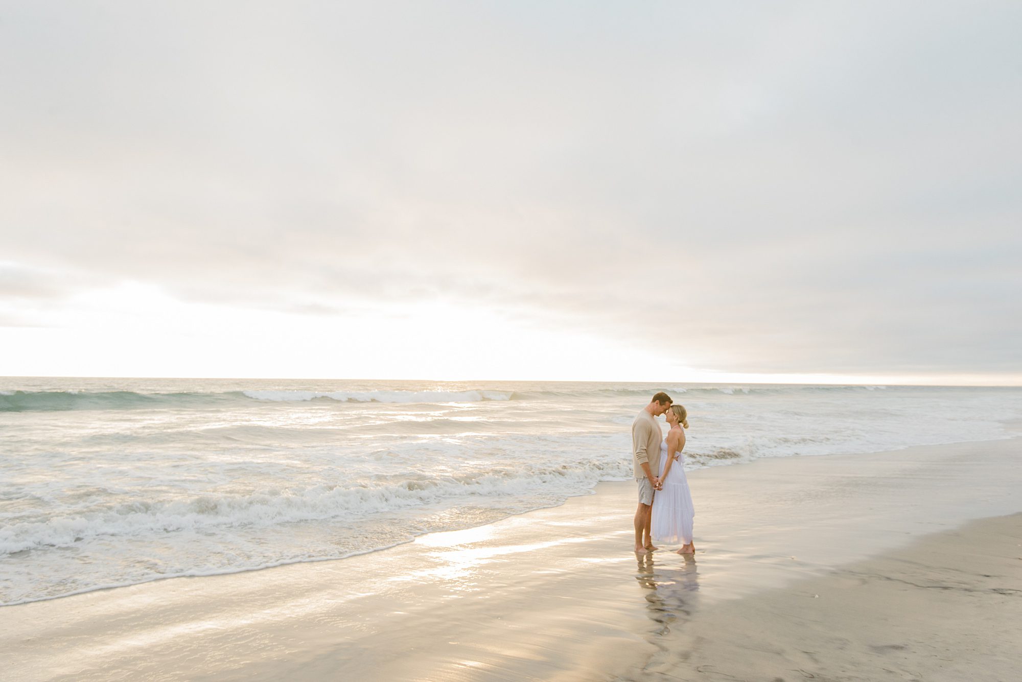 romantic couple portraits at the beach in San Diego 