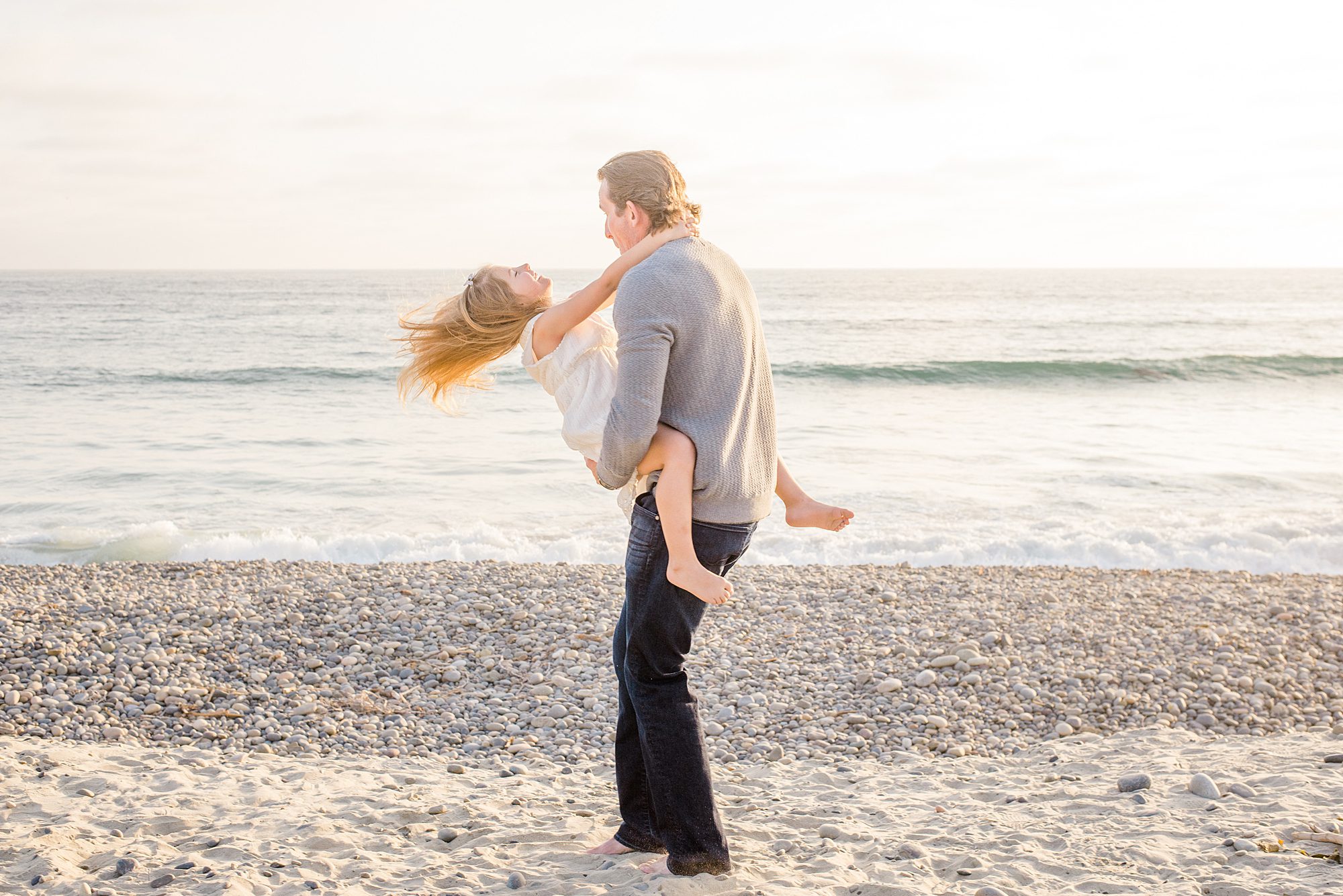 father daughter portaits from California Coastline Beach Session in Carlsbad, CA 