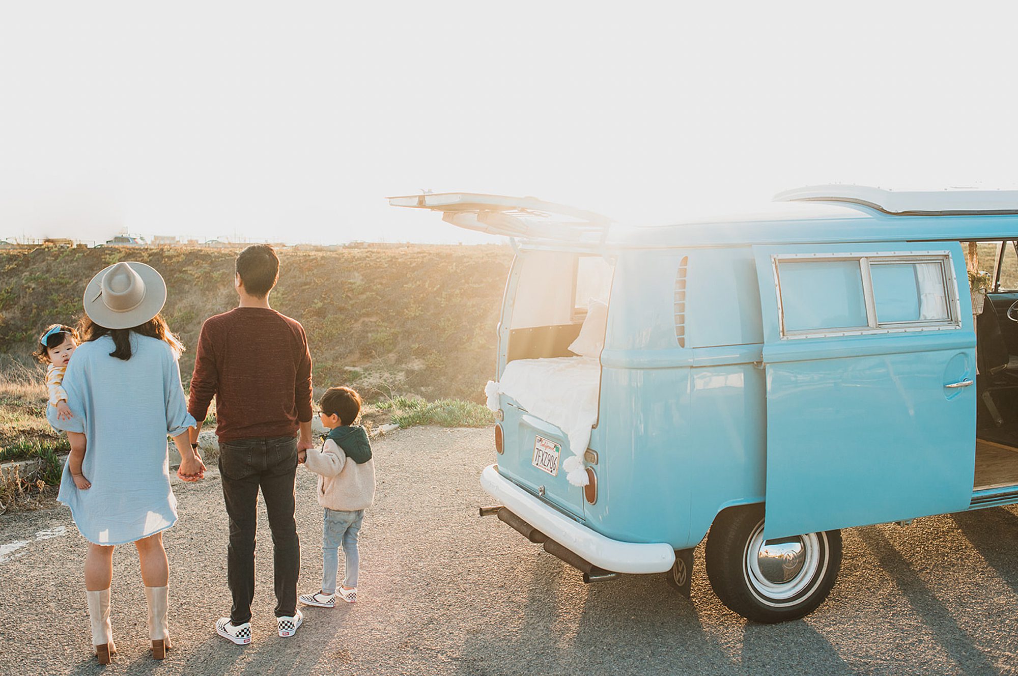 Family mini session in Carlsbad, CA with The Funky Bus 