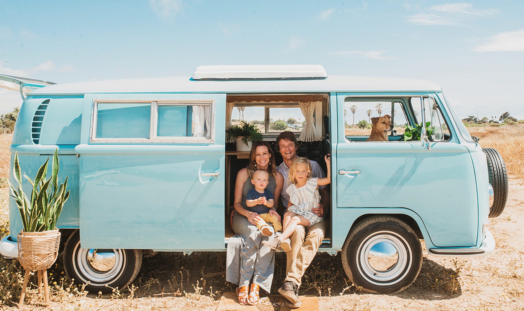 family mini session in Carlsbad, CA with the Funky Bus