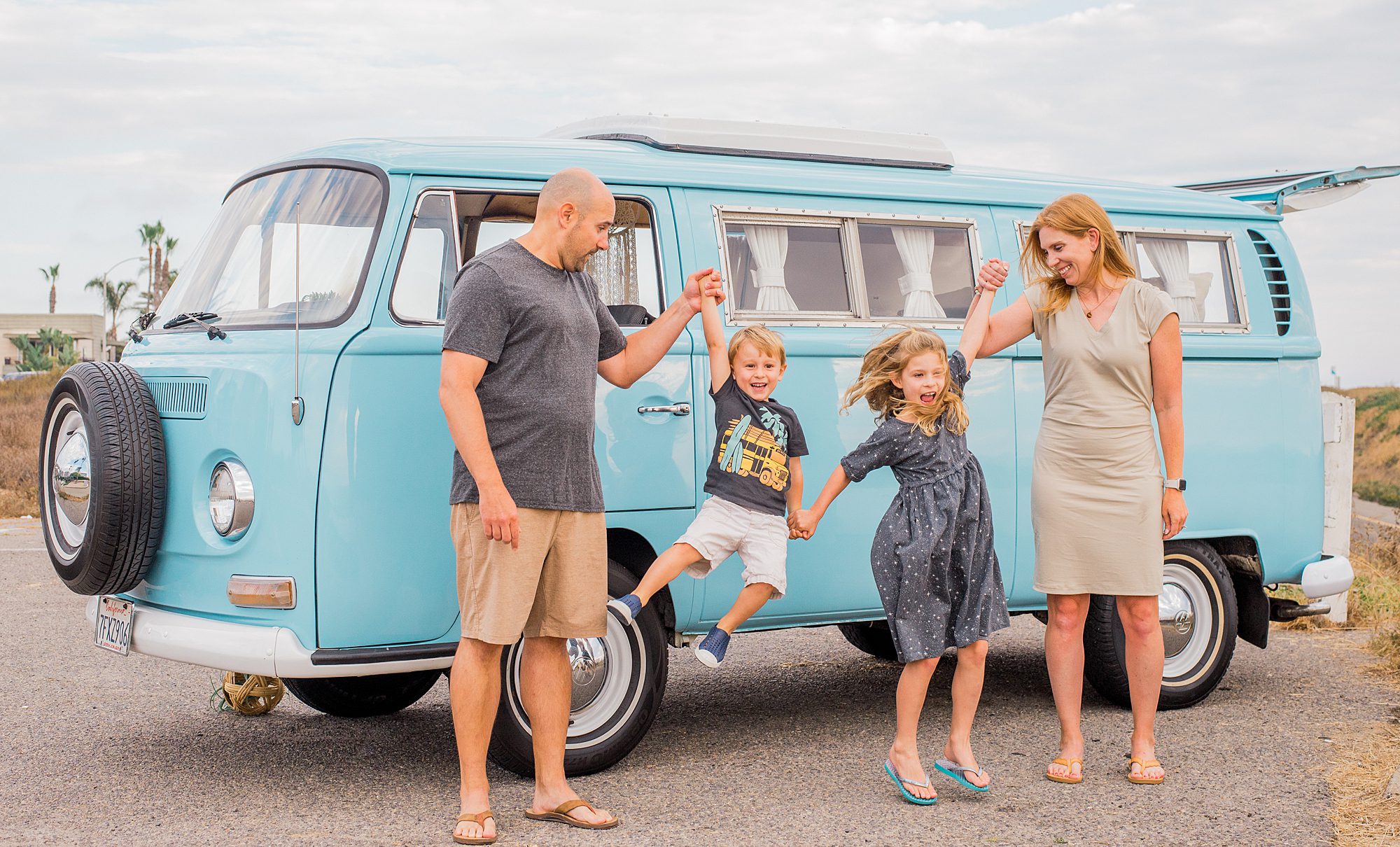 Funky Bus family Session in Carlsbad, CA