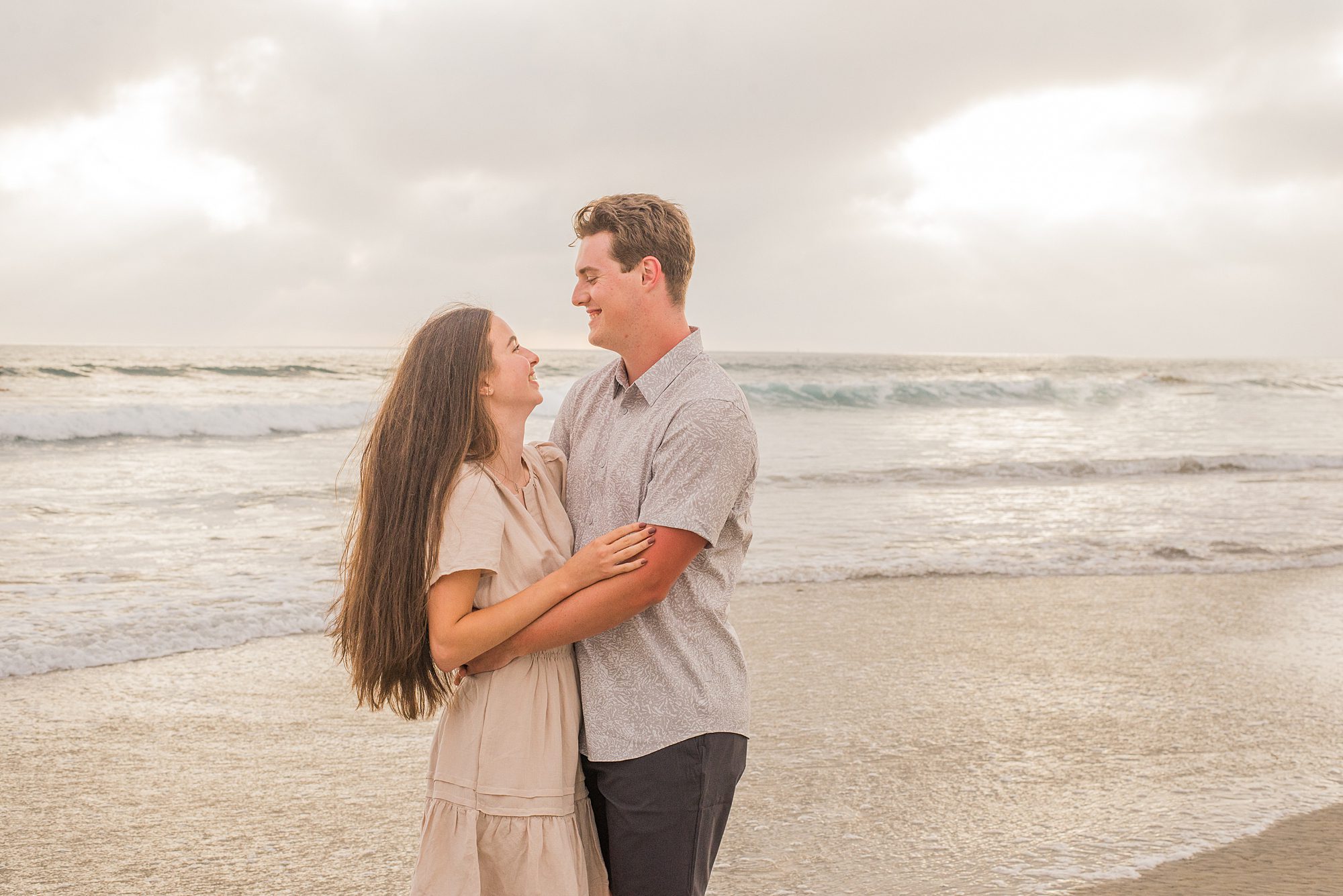 couple portraits from Extended Family Sunset Session in Oceanside, CA 