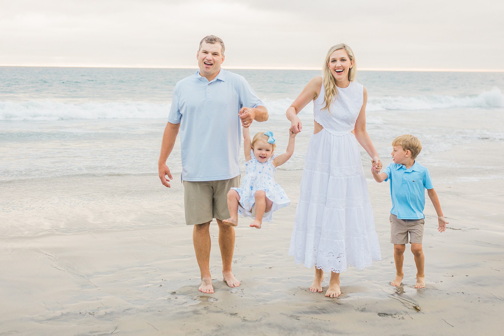 candid family portraits from Del Mar Beach 